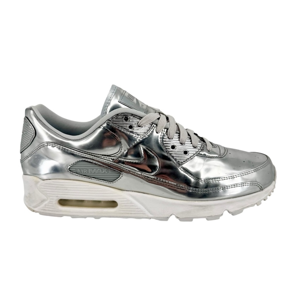 Nike Air Max 90 Metallic Chrome Low Top Sneakers Silver Men’s 12.5 / Women’s 14